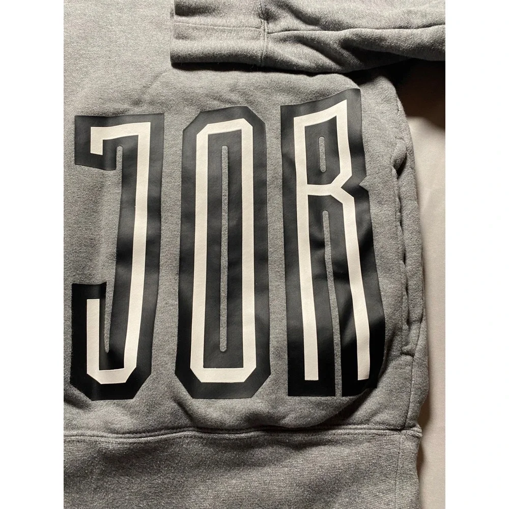 Jordan Mens Heather Grey Wrap Around Graphic Pullover Hoodie DA7186-091 XL